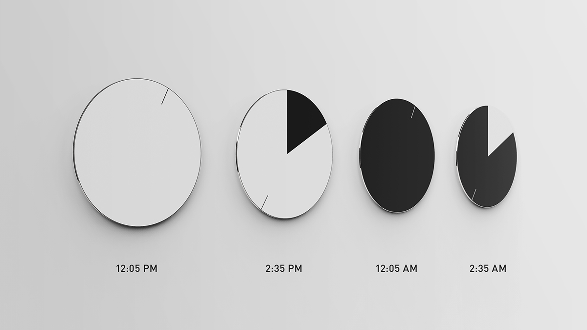 现代极简风格黑白时钟设计